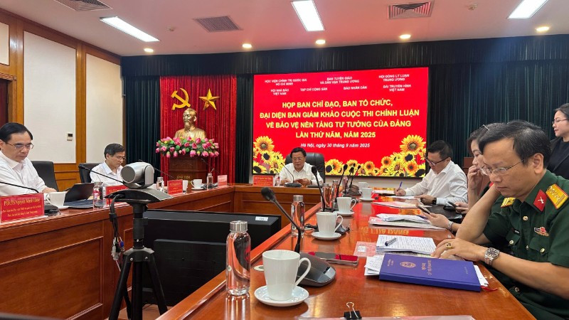 Họp Ban Chỉ đạo, Ban Tổ chức Cuộc thi chính luận về bảo vệ nền tảng tư tưởng của Đảng lần thứ Năm, năm 2025