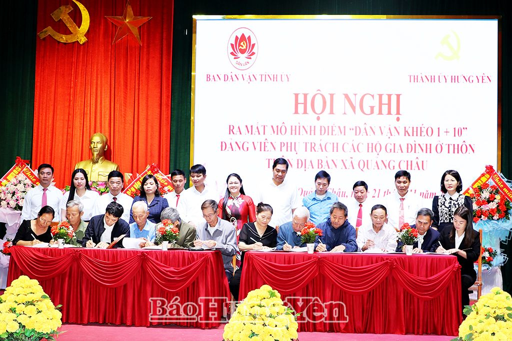 Ra mắt mô hình điểm “Dân vận khéo 1+10” tại xã Quảng Châu