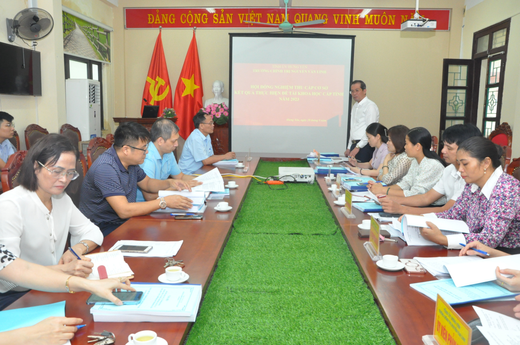 Trường Chính trị Nguyễn Văn Linh: Nghiệm thu cấp cơ sở kết quả thực hiện Đề tài khoa học cấp tỉnh