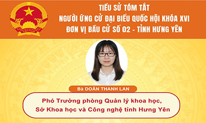 TIỂU SỬ VÀ CHƯƠNG TRÌNH HÀNH ĐỘNG CỦA NGƯỜI ỨNG CỬ ĐẠI BIỂU QUỐC HỘI KHÓA XVI: BÀ DOÃN THANH LAN