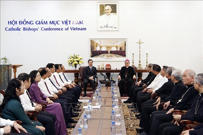 Chủ tịch nước Võ Văn Thưởng thăm Hội đồng Giám mục Việt Nam